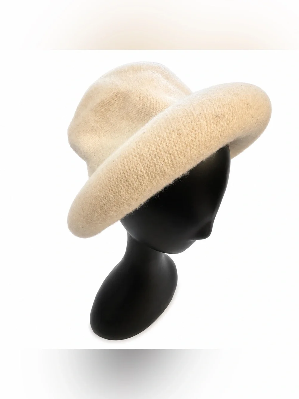 Vintage Stuffed Brim Cream wool Hat